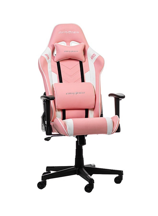 DXRacer - Prince Series P132 Gaming Chair - Ergonomic Design with 1D Adjustable Armrests, Soft Surface Upholstery, High-Quality Materials, Customizable Recline, Sturdy Metal Base, Smooth-Rolling Casters, Pink and White | GC-P132-PW-F2 - Image 1