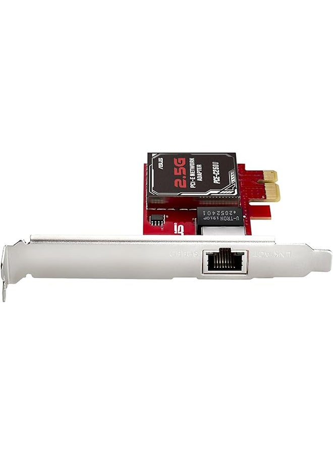 ASUS XG-C100C 10GBase-T PCIe Network Adapter, 10Gbps Networking, RJ45 Port, QoS, Win & Linux Compatible, Red | 90IG0760- M00B00 Multicolour  - Image 2