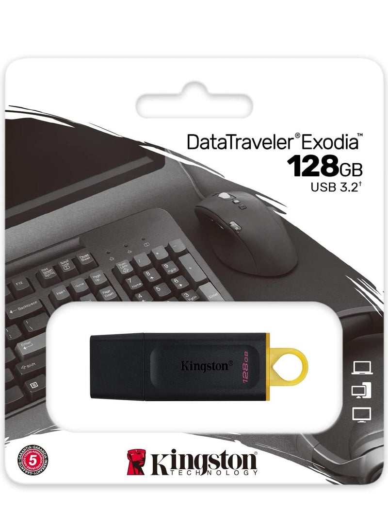 Kingston USB Flash Drive 128GB Memory, Data Traveler Exodia USB 3.2 - DTX/128GB 128 GB - Image 1