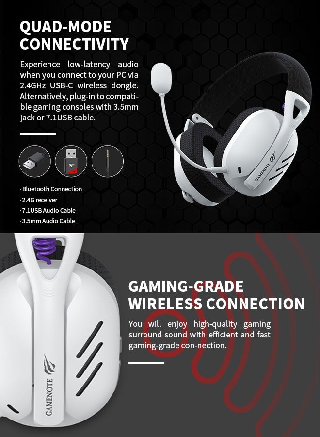 هافيت سماعة ألعاب مع ميكروفون قابل للفصل، ومشغلات 40 مم، وأغطية أذن من إسفنج الذاكرة فائق النعومة مع عزل للصوت، باللون الأبيض - Image 5