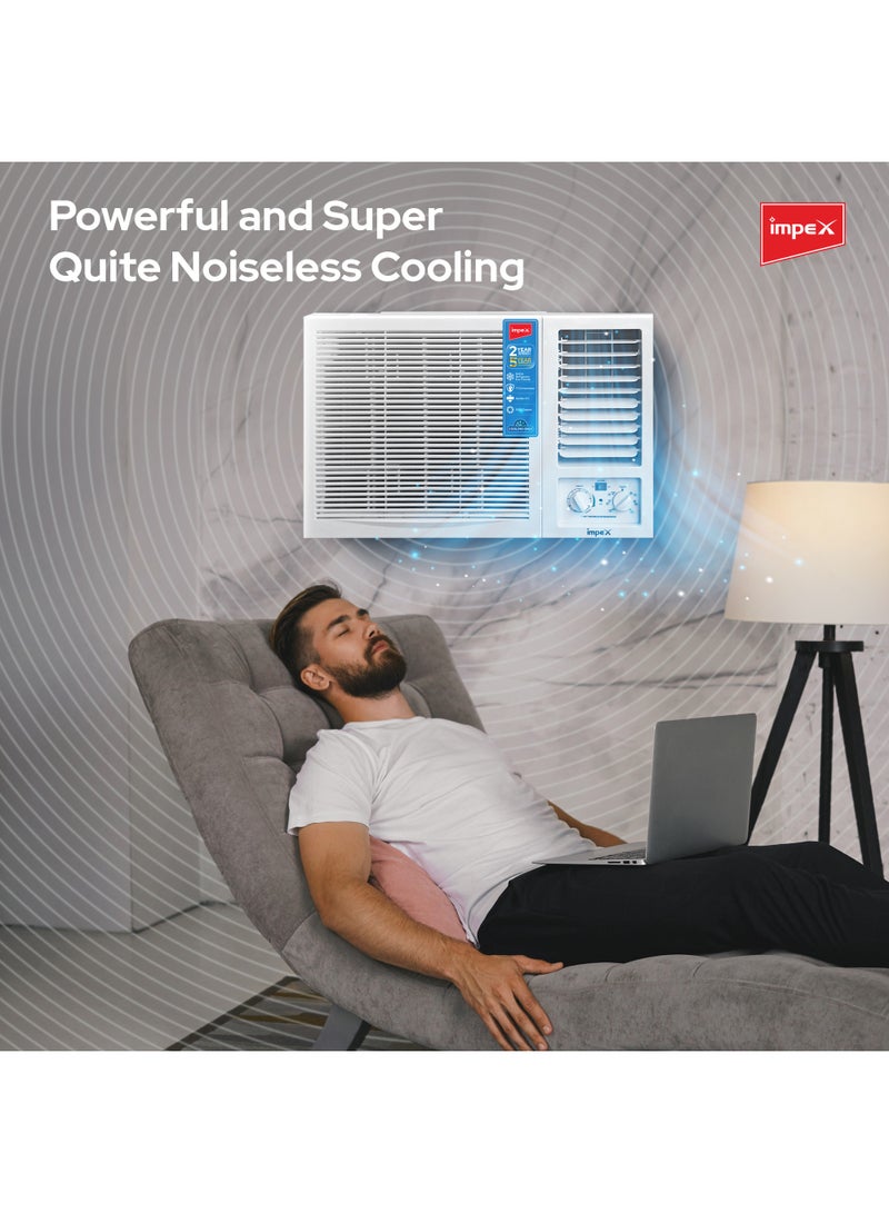 Impex - Window AC 18000 BTU  1.5 Ton T3 Compressor 100% Copper With Golden Fin Cold Only 2230 W IM18W3CCSA White - Image 1