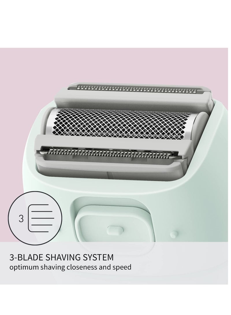 Panasonic Close Curves Electric Razor For Women, Cordless 3-Blade Shaver With Pop-Up Trimmer, Wet Dry Operation - ES-WL60-G (Mint)  - Image 3