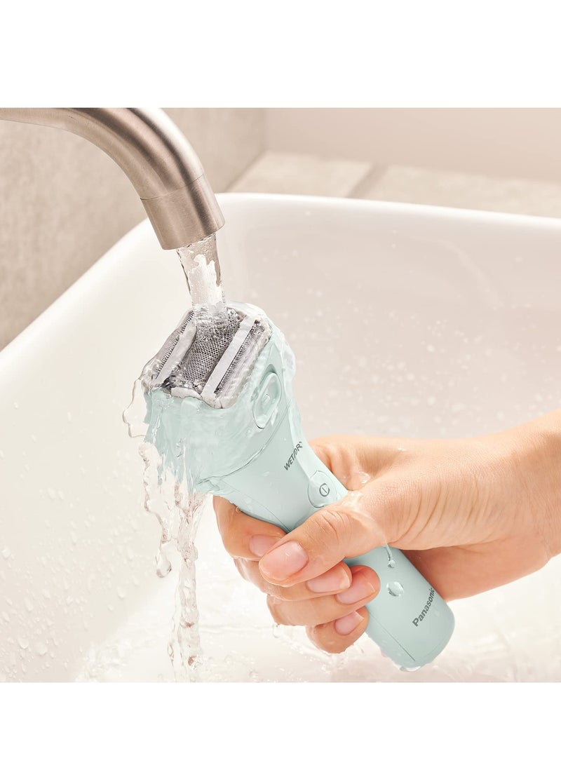 Panasonic Close Curves Electric Razor For Women, Cordless 3-Blade Shaver With Pop-Up Trimmer, Wet Dry Operation - ES-WL60-G (Mint)  - Image 5