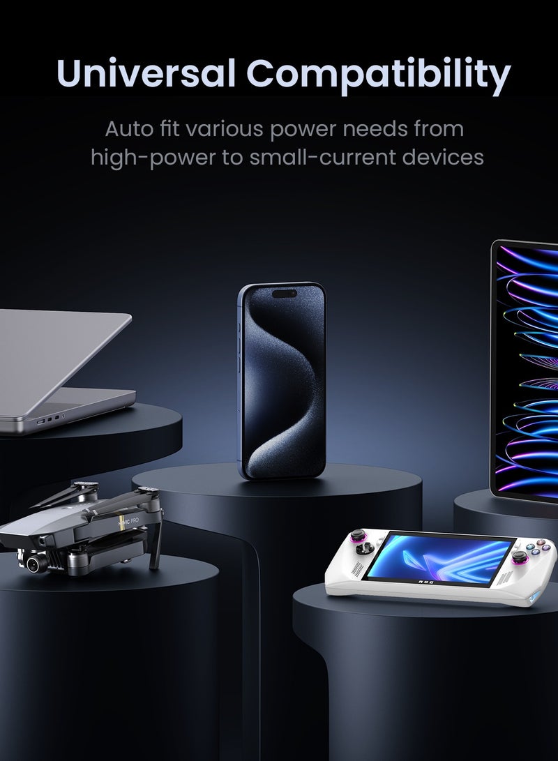 Ugreen - 48000 mAh 48000mAh Power Bank Total 300W Output Portable Charger 3C2A Battery Pack Household Station With Realtime Display LED Screen With LED Light Compatible With Macbook Lenovo iPad iPhone 16 Galaxy S24 Grey - Image 1