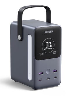 48000 mAh 48000mAh Power Bank Total 300W Output Portable Charger 3C2A Battery Pack Household Station With Realtime Display LED Screen With LED Light Compatible With Macbook Lenovo iPad iPhone 16 Galaxy S24 Grey