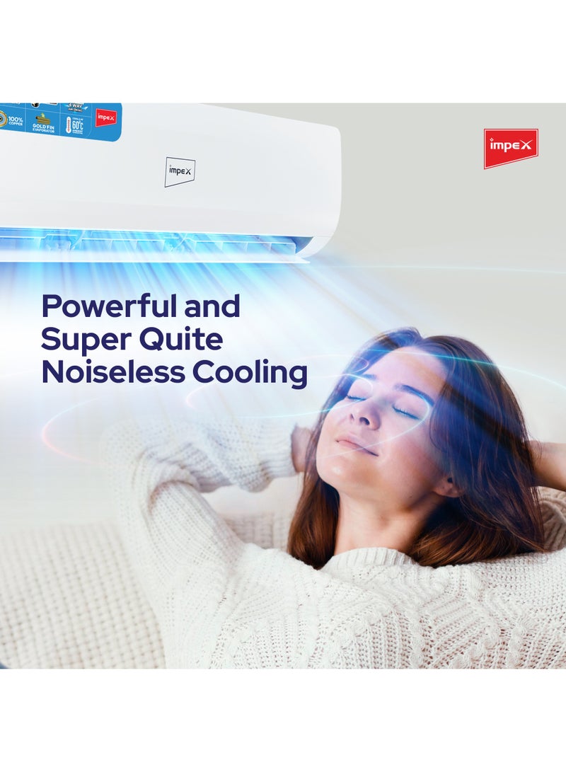 Impex - Split AC T3 Rotary Compressor Turbo Cooling 4D Air Flow Cooling Only 20000 BTU 3100 W IM24S3CCSA White - Image 1