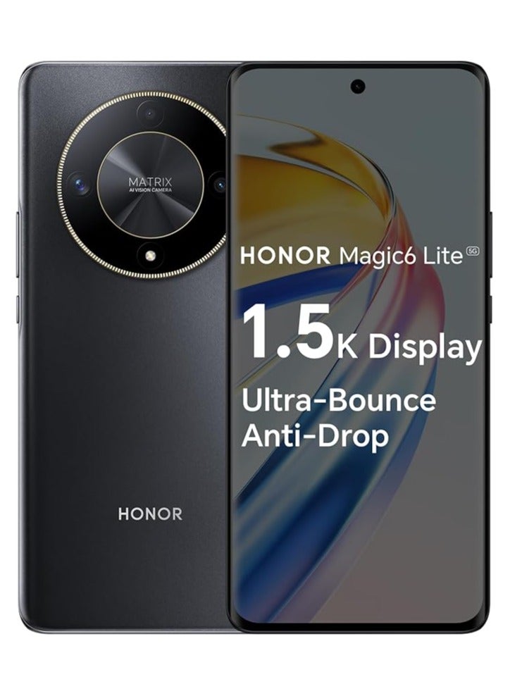 Honor - Magic 6 Lite 5G Dual SIM 8GB RAM 256GB ROM Midnight Black - International Version - Image 1