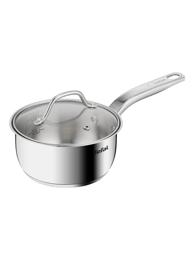 TEFAL Intuition saucepan 16 cm+lid |Premium Stainlesss steel 18/10 | Inside markings | Glass lid | Robust handle | Induction pot | 2 Years Warranty | B8642274 Stainless Steel 16 cmcm - Image 1