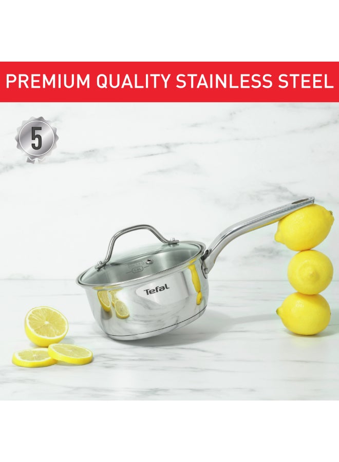 TEFAL Intuition saucepan 16 cm+lid |Premium Stainlesss steel 18/10 | Inside markings | Glass lid | Robust handle | Induction pot | 2 Years Warranty | B8642274 Stainless Steel 16 cmcm - Image 4