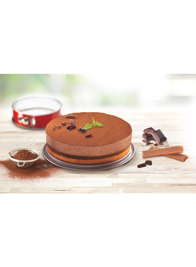 Tefal - TEFAL Baking Mold | Delibake Springform Cake Tin 25 cm | Red | High-Quality Carbon Steel Bakeware | Easy to Clean | 2 Years Warranty | J1641314 Red 25cm - Image 1