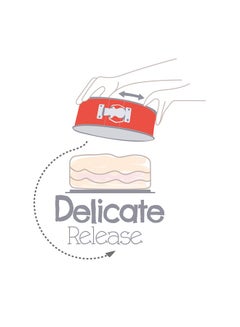 Tefal TEFAL Baking Mold | Delibake Springform Cake Tin 25 cm | Red | High-Quality Carbon Steel Bakeware | Easy to Clean | 2 Years Warranty | J1641314 Red 25cm  - Image 4