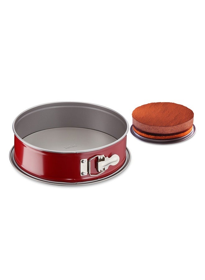 Tefal - TEFAL Baking Mold | Delibake Springform Cake Tin 25 cm | Red | High-Quality Carbon Steel Bakeware | Easy to Clean | 2 Years Warranty | J1641314 Red 25cm - Image 1