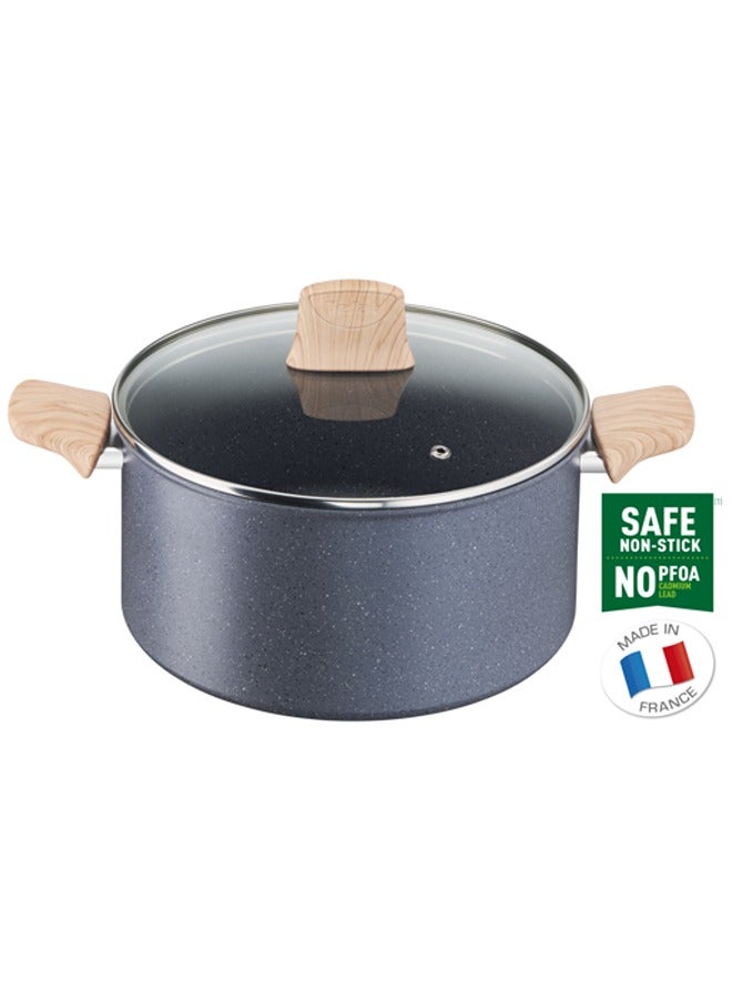 Tefal TEFAL Cooking Pot | Natural Force 24 Casserole |Easy cleaning | Mineralia+ non-stick coating | Natural minerals | Thermo-signal | Healthy cooking | Safe | Made in France | 2 Years Warranty | G2664683 Natural 24 cmcm 