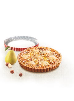 Tefal TEFAL Baking Mold | Delibake 28 cm Tart Pan | Red | Base That Converts Into Serving Plate | Perfect Release | High-Quality Carbon Steel Bakeware | Easy to Clean | 2 Years Warranty | J1641514 Red 28cm  - Image 1