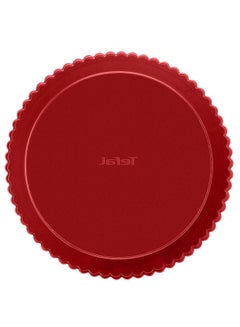 Tefal TEFAL Baking Mold | Delibake 28 cm Tart Pan | Red | Base That Converts Into Serving Plate | Perfect Release | High-Quality Carbon Steel Bakeware | Easy to Clean | 2 Years Warranty | J1641514 Red 28cm  - Image 2