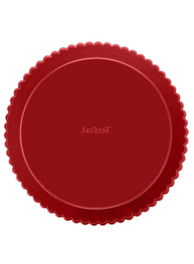 Tefal TEFAL Baking Mold | Delibake 28 cm Tart Pan | Red | Base That Converts Into Serving Plate | Perfect Release | High-Quality Carbon Steel Bakeware | Easy to Clean | 2 Years Warranty | J1641514 Red 28cm - Image 2