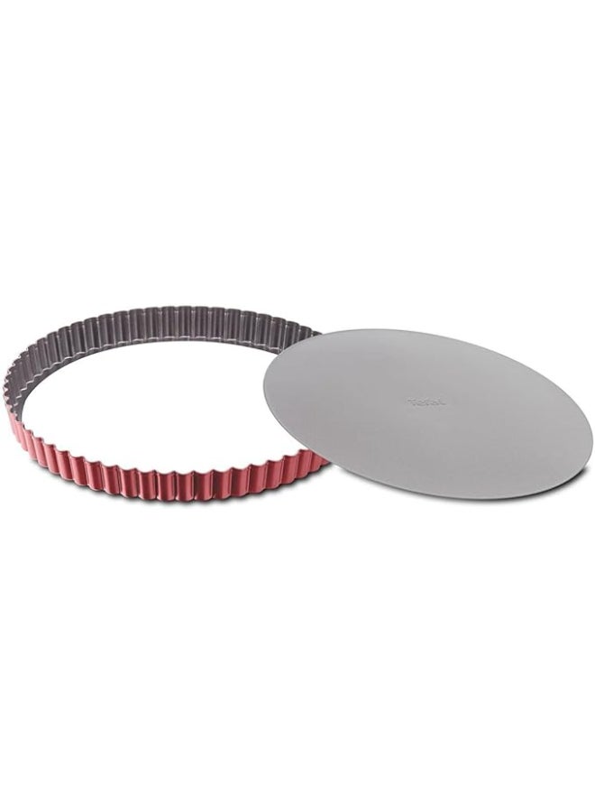 تيفال TEFAL قالب خبز | قالب تارت دلي بيك 28 سم | أحمر | قاعدة تتحول إلى طبق تقديم | تحرير مثالي | أدوات خبز عالية الجودة من الفولاذ الكربوني | سهولة التنظيف | ضمان لمدة سنتين | J1641514 28سم - Image 3