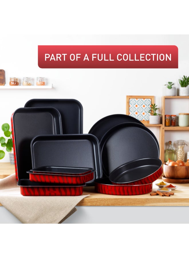 تيفال TEFAL صينية خبز | Les Spécialistes كبة 30 سم | طلاء غير لاصق | ألومنيوم | توزيع حرارة | سهولة التنظيف | أحمر | صنع في فرنسا | ضمان لمدة سنتين | J5719383 30سم - Image 5