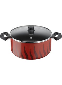 تيفال TEFAL قدر طبخ | Tempo Flame 28 سم كاسرول غير لاصق مع غطاء | أحمر | ألومنيوم | ضمان لمدة سنتين | C3045485 30سم  - Image 1