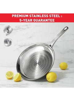 Tefal Intuition 24 cm Frypan, Premium Stainless Steel 18/10, Induction,  B8590435 Stainless Steel 24 cmcm  - Image 3