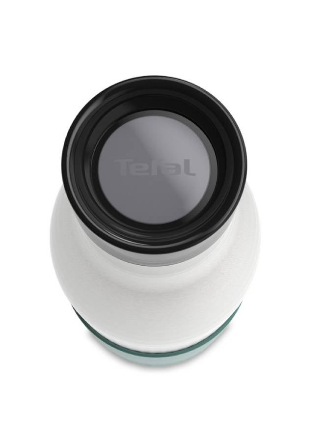 Tefal - TEFAL Bottle | 0.7 L | BLUDROP Reusable Stainless Steel Bottle | Silicon Sleeve |Easy Drinking |Quick Press |Dishwasher-Safe | Leak-Proof | 12H Hot Drinks/24H Cold Drinks | 2 Years Warranty | N3111210 Green/Grey/Black - Image 1