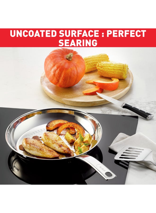 تيفال TEFAL Intuition مقلاة 28 سم | ستانلس ستيل ممتاز 18/10 | تحمير مثالي | سهل التحرير | مقبض قوي | مناسب للحث الحراري | ضمان سنتين | B8590635 28سم - Image 5