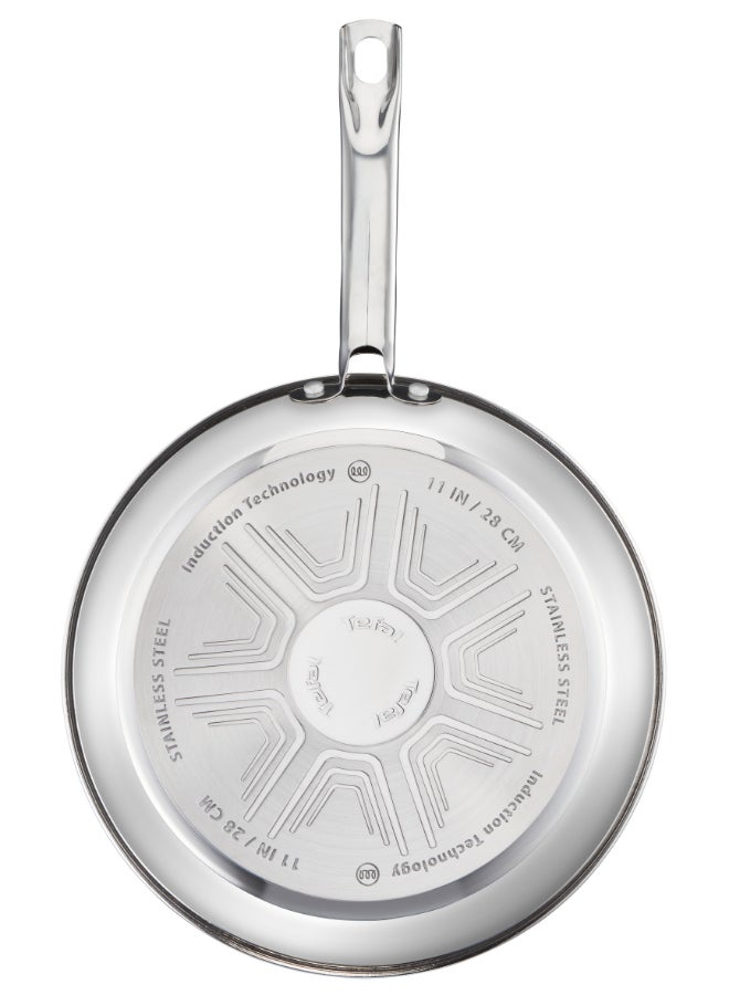 تيفال TEFAL Intuition مقلاة 28 سم | ستانلس ستيل ممتاز 18/10 | تحمير مثالي | سهل التحرير | مقبض قوي | مناسب للحث الحراري | ضمان سنتين | B8590635 28سم - Image 2