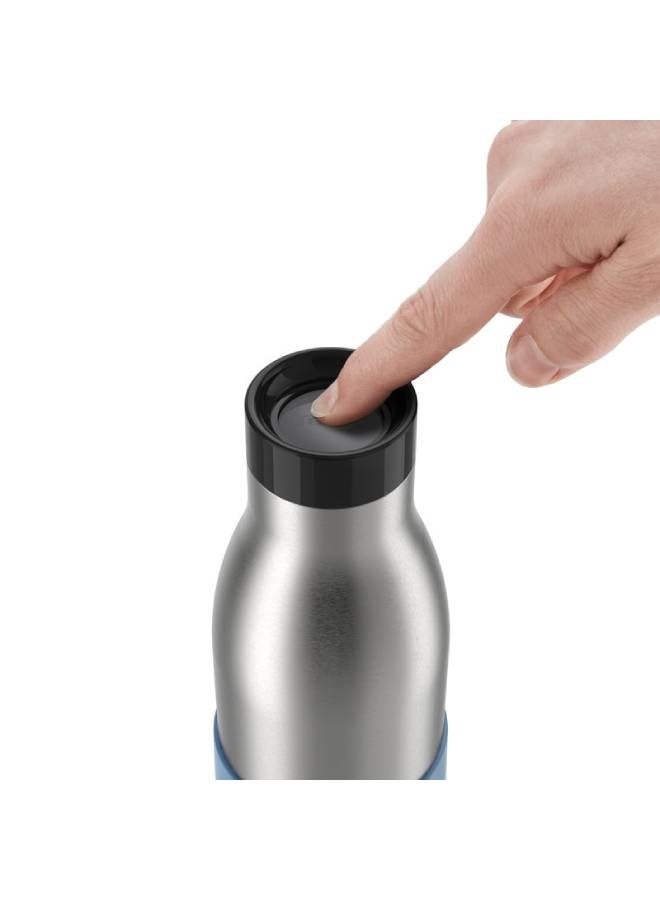 Tefal - Bludrop Thermal Stainless Steel Bottle Blue/Grey/Black 0.5 Litre Blue/Grey/Black - Image 1