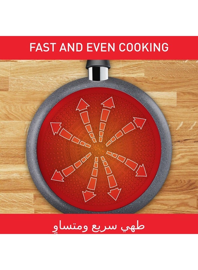 تيفال مقلاة طبيعية 28 سم G2661932 رمادي - حجر 28 سم - Image 4