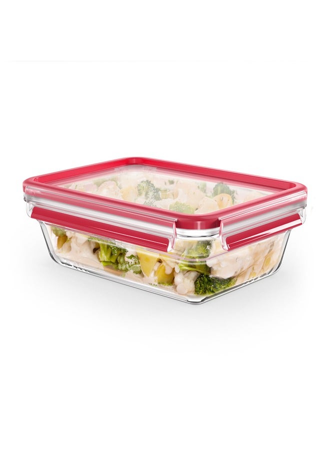 Tefal TEFAL MasterSeal Glass Fresh Box Container | 1.3 L | Rectangular All-in-One Food Storage Container | Leak-Proof | Oven-Safe | Hygienic | Dishwasher-Safe | Red | 2 Years Warranty | K3010412 Red 1.3Liters  - Image 4