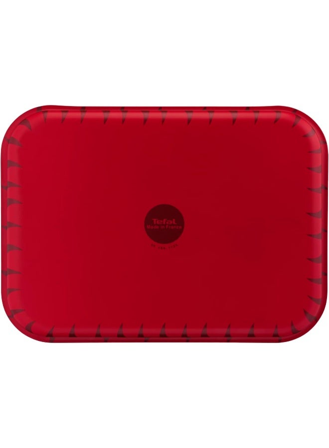 Tefal - Baking Pan | Les Spécialistes Oven Dish | 31X45Cm | Non-Stick Coating | Aluminum | Heat Diffusion | Easy Cleaning | Red | Made In France | 2 Years Warranty Red 31x45cm - Image 1
