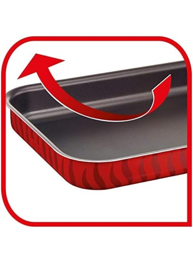 Tefal - Baking Pan | Les Spécialistes Oven Dish | 31X45Cm | Non-Stick Coating | Aluminum | Heat Diffusion | Easy Cleaning | Red | Made In France | 2 Years Warranty Red 31x45cm - Image 1