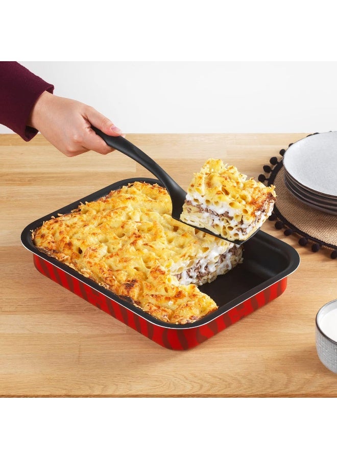 Tefal - Baking Pan | Les Spécialistes Oven Dish | 31X45Cm | Non-Stick Coating | Aluminum | Heat Diffusion | Easy Cleaning | Red | Made In France | 2 Years Warranty Red 31x45cm - Image 1