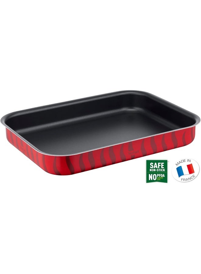 Tefal - Baking Pan | Les Spécialistes Oven Dish | 31X45Cm | Non-Stick Coating | Aluminum | Heat Diffusion | Easy Cleaning | Red | Made In France | 2 Years Warranty Red 31x45cm - Image 1