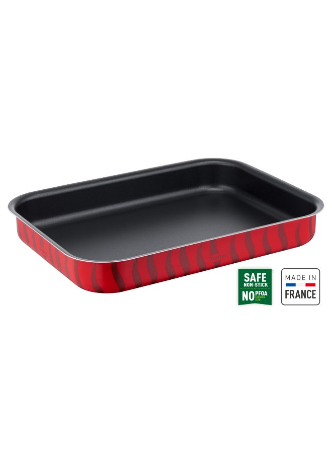 TEFAL Baking Pan | Les Spécialistes Oven Dish | 31x45cm | Non-Stick Coating | Aluminum | Heat Diffusion | Easy Cleaning | Red | Made in France | 2 Years Warranty | J5715082 Red 31x45cm - Image 1