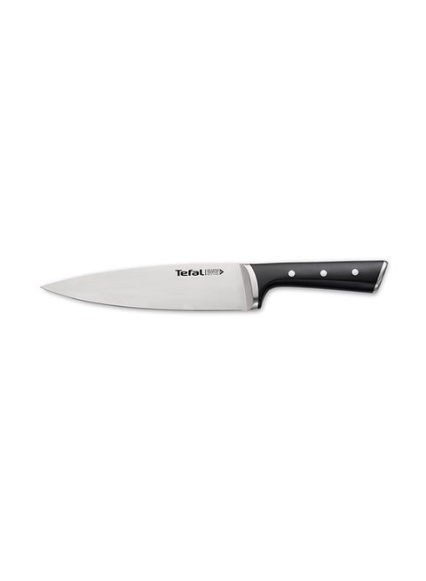 TEFAL Ice Force Chef Knife | 20 cm | Kitchen Knife | German Stainless Steel Blade | Long-Lasting Cutting Performance and Sharpness | Dishwasher safe | Black | 2 Years Warranty | K2320214 Black 20cm