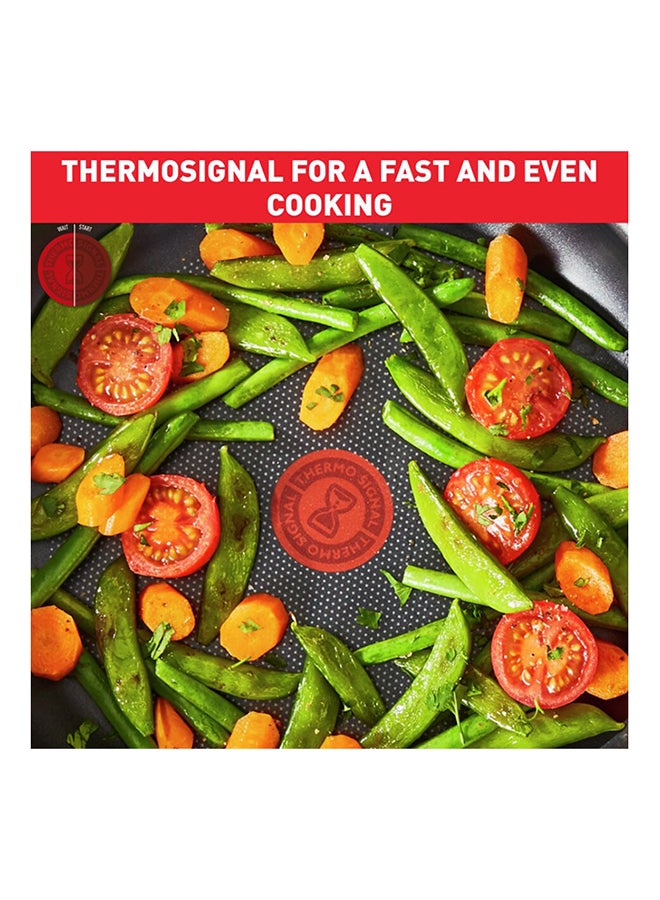 Tefal - Tefal G6 Super Cook Wokpan 28 + Lid Non Stick With Thermo Signal Black Black 28 cmcm - Image 1