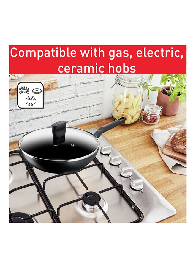 Tefal - Tefal G6 Super Cook Wokpan 28 + Lid Non Stick With Thermo Signal Black Black 28 cmcm - Image 1