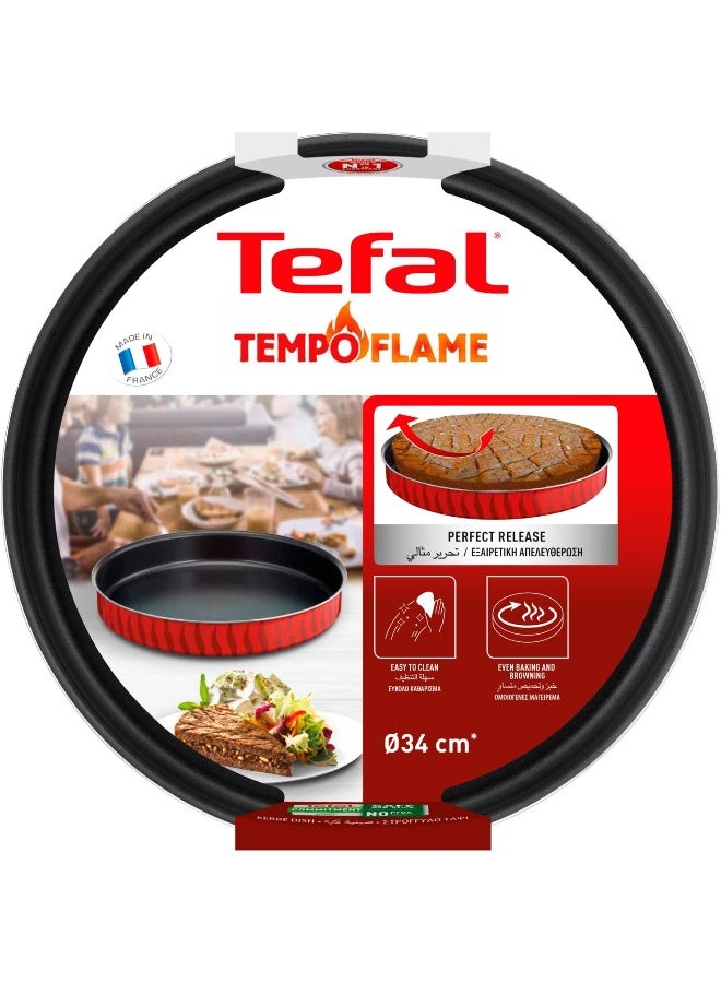 تيفال TEFAL صينية خبز | Les Spécialistes كبة 34 سم | طلاء غير لاصق | ألومنيوم | توزيع حرارة | سهولة التنظيف | أحمر | صنع في فرنسا | ضمان لمدة سنتين | J5719483 34سم  - Image 4