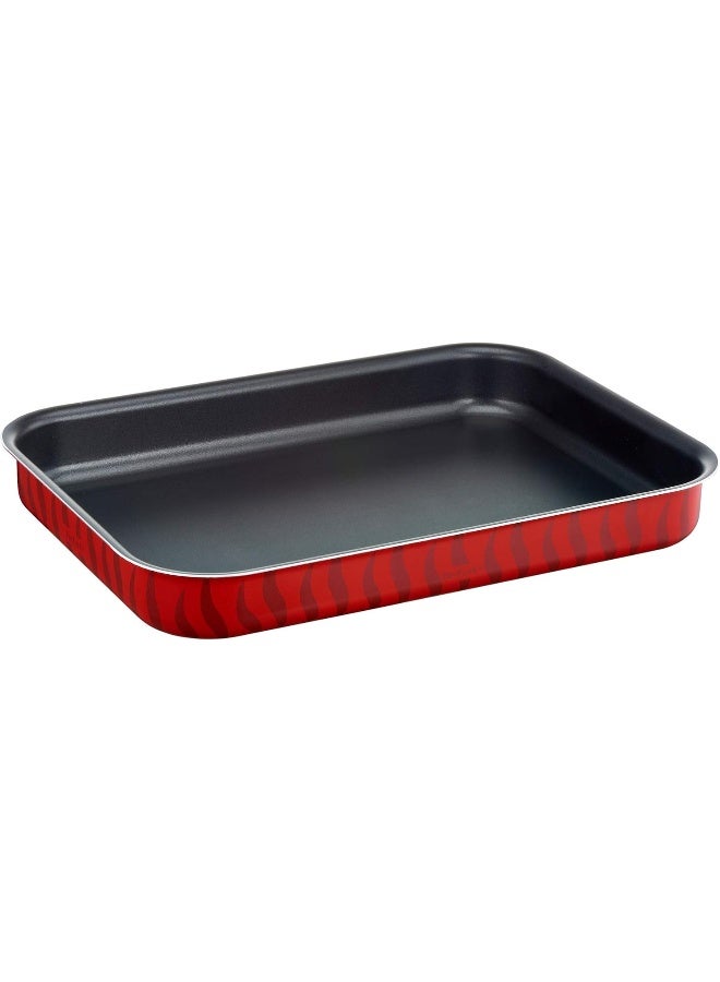تيفال TEFAL صينية خبز | طبق فرن Les Spécialistes | 27x37 سم | طلاء غير لاصق | ألومنيوم | توزيع حرارة | سهولة التنظيف | أحمر | صنع في فرنسا | ضمان لمدة سنتين | J5714882 27x37سم - Image 1