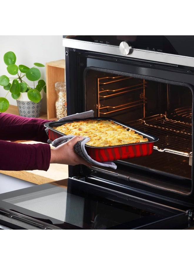 تيفال TEFAL صينية خبز | طبق فرن Les Spécialistes | 27x37 سم | طلاء غير لاصق | ألومنيوم | توزيع حرارة | سهولة التنظيف | أحمر | صنع في فرنسا | ضمان لمدة سنتين | J5714882 27x37سم - Image 5