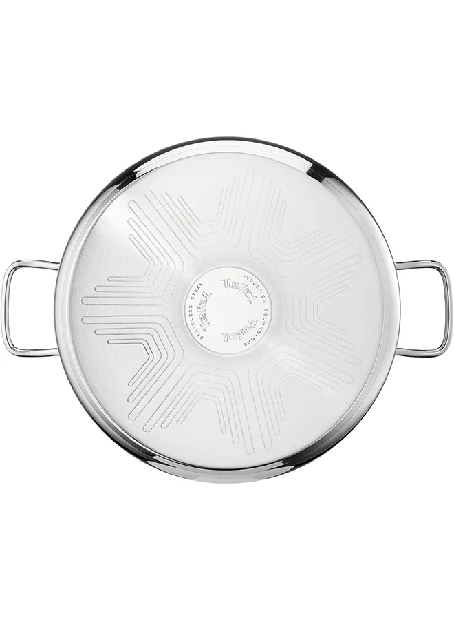 تيفال TEFAL قدر Intuition XL | 26 سم | الفولاذ المقاوم للصدأ 18/10 عالي الجودة | حجم XL | مقابض قوية | غطاء زجاجي | طنجرة للطهي بالحث | ضمان لمدة سنتين | B8646304 Stainless Steel