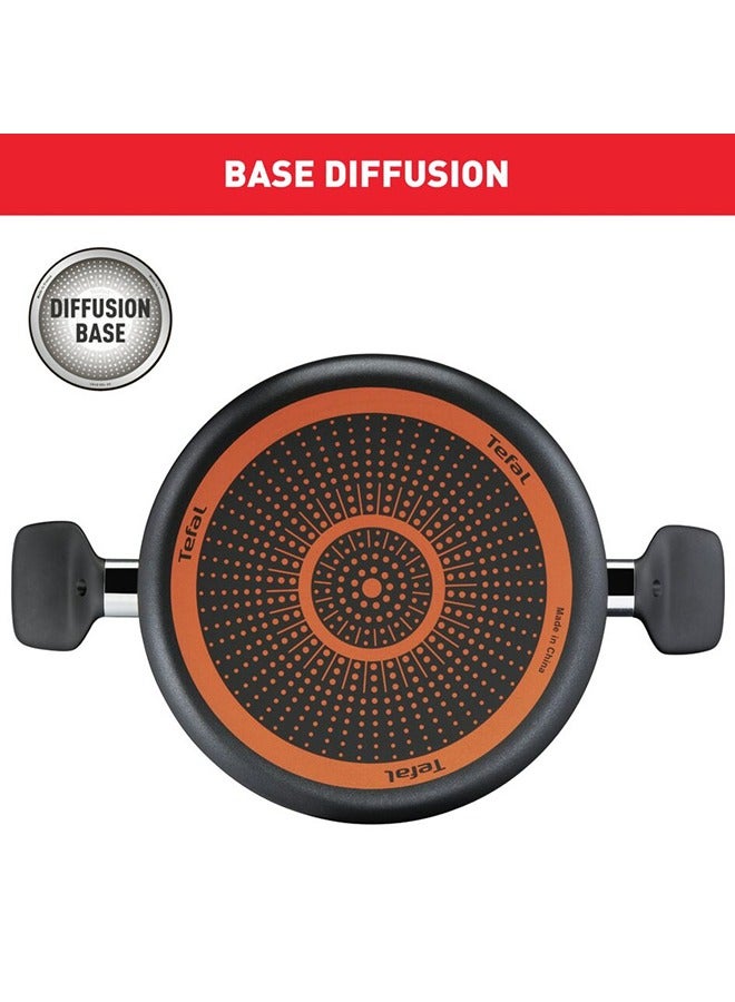 Tefal Super Cook 9 pc set frypan 24 cm wokpan 28 cm stewpots 22/24 cm spoon slotted spoon slotted spatula B459S984 Black 24cm - Image 3