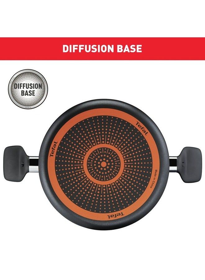 Tefal Super Cook 9 pc set frypan 24 cm wokpan 28 cm stewpots 22/24 cm spoon slotted spoon slotted spatula B459S984 Black 24cm - Image 4