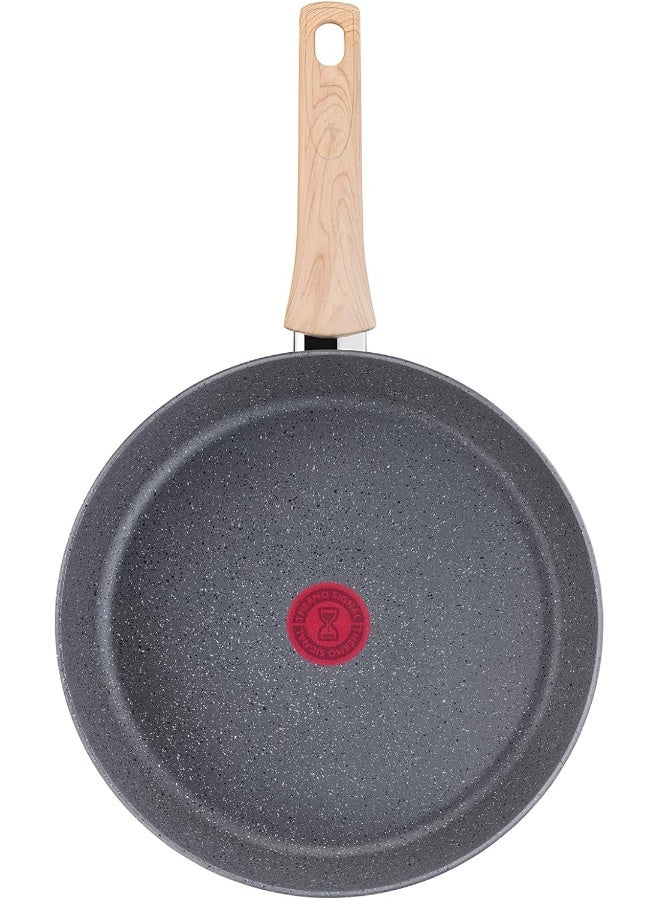 Tefal - TEFAL Frying Pan | Natural Force 24 cm Frypan |Easy cleaning | Mineralia+ non-stick coating | Natural minerals | Thermo-signal | Healthy cooking | Safe | Made in France | 2 Years Warranty | G2660432 Grey - Stone 24 cmcm - Image 1