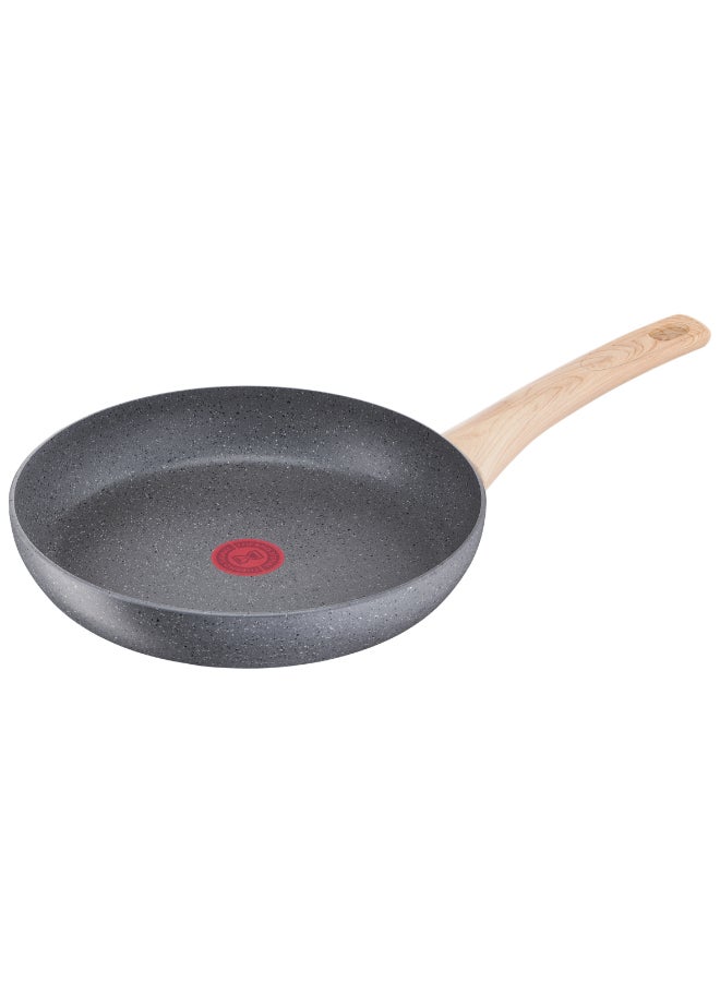 TEFAL Frying Pan | Natural Force 24 cm Frypan |Easy cleaning | Mineralia+ non-stick coating | Natural minerals | Thermo-signal | Healthy cooking | Safe | Made in France | 2 Years Warranty | G2660432 Grey - Stone 24 cmcm - Image 1