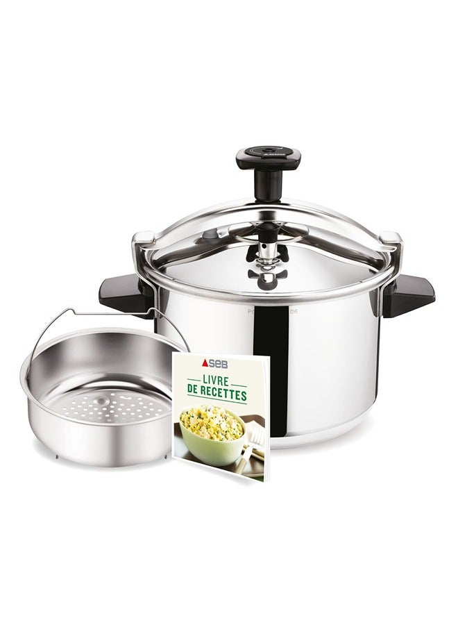 Tefal Authentic 10 Litre Pressure Cooker Silver / Black Stainless Steel P0531634 Silver 10Liters - Image 1