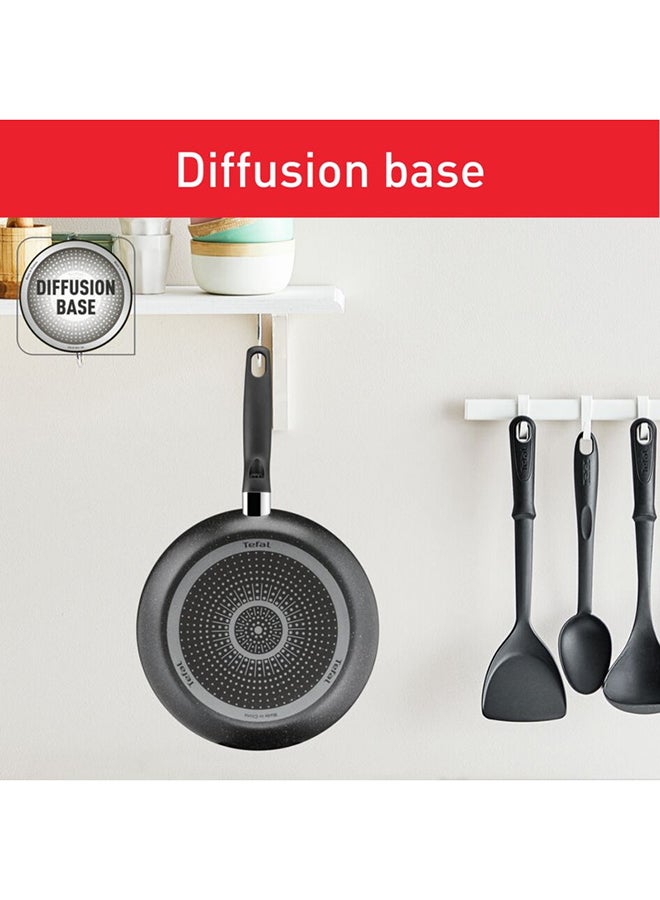 Tefal TEFAL Dark Stone 11 Pc Set, Non-Stick, Stewpots 22/24/28 cm, Saucepan 16 cm, Frypans 20/28 cm, Slotted Spatula, Aluminium, B491BS85 Black  - Image 5