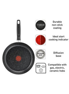 Tefal TEFAL Dark Stone 11 Pc Set, Non-Stick, Stewpots 22/24/28 cm, Saucepan 16 cm, Frypans 20/28 cm, Slotted Spatula, Aluminium, B491BS85 Black  - Image 3