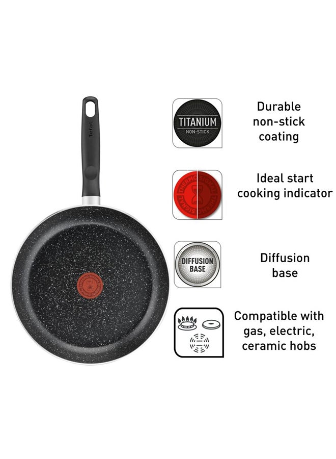 Tefal TEFAL Dark Stone 11 Pc Set, Non-Stick, Stewpots 22/24/28 cm, Saucepan 16 cm, Frypans 20/28 cm, Slotted Spatula, Aluminium, B491BS85 Black  - Image 3